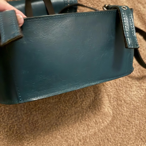Patricia Nash Tooled Leather Teal Leather Backpack with Fringe Detail - Picture 5 of 13